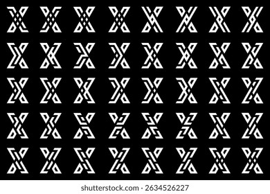 collection abstract letter x logo design. modern logotype x design with white color. vector illustration
