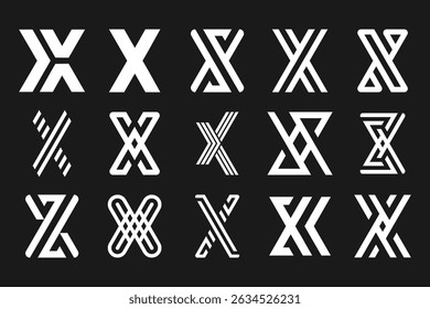 collection abstract letter x logo design. modern logotype x design with white color. vector illustration