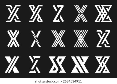 collection abstract letter x logo design. modern logotype x design with white color. vector illustration