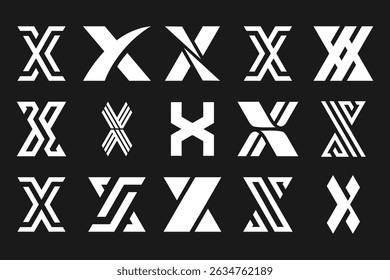 collection abstract letter x logo design. modern logotype x design with white color. vector illustration