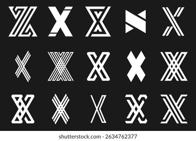 collection abstract letter x logo design. modern logotype x design with white color. vector illustration
