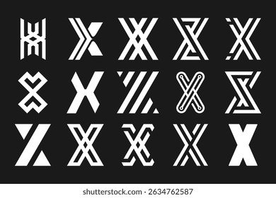 collection abstract letter x logo design. modern logotype x design with white color. vector illustration