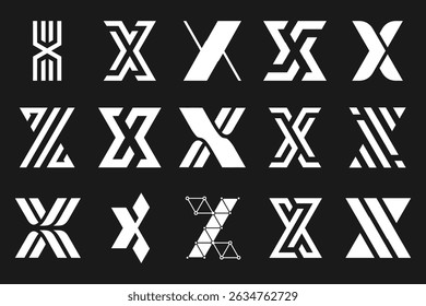 collection abstract letter x logo design. modern logotype x design with white color. vector illustration