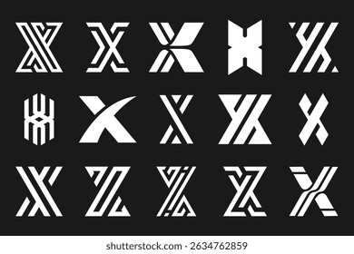 collection abstract letter x logo design. modern logotype x design with white color. vector illustration
