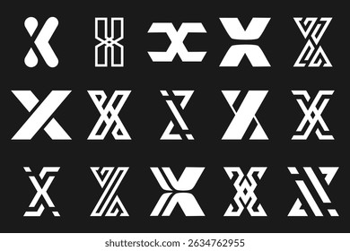 collection abstract letter x logo design. modern logotype x design with white color. vector illustration