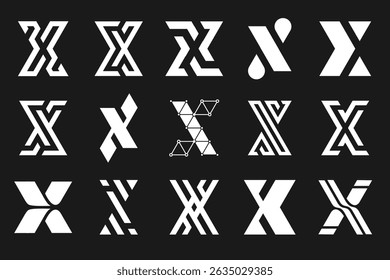 collection abstract letter x logo design. modern logotype x design with white color. vector illustration