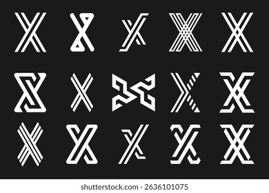 collection abstract letter x logo design. modern logotype x design with white color. vector illustration