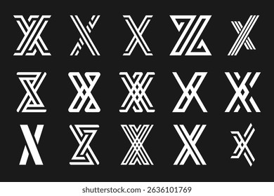 collection abstract letter x logo design. modern logotype x design with white color. vector illustration
