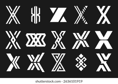 collection abstract letter x logo design. modern logotype x design with white color. vector illustration