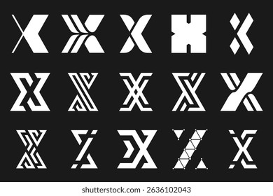 collection abstract letter x logo design. modern logotype x design with white color. vector illustration