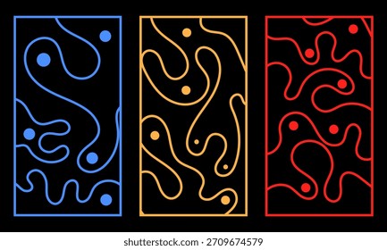 Una colección de diseños abstractos de arte de línea. Perfecto para carteles, decoración de interiores o embalaje.