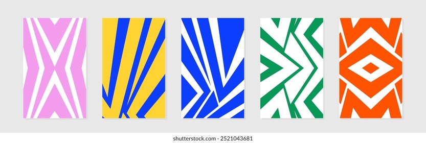 Collection of abstract line background set with colorful colors for banner, poster, flyer design elements	