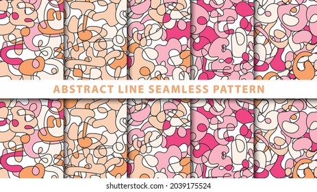 Collection abstract line seamless pattern