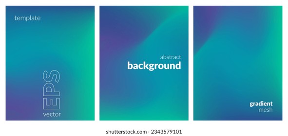 Collection. Abstract liquid background. Bright color blend. Blurred fluid effect. Gradient mesh. Modern design template for posters, ad banners, brochures, flyers, covers, websites. EPS vector image