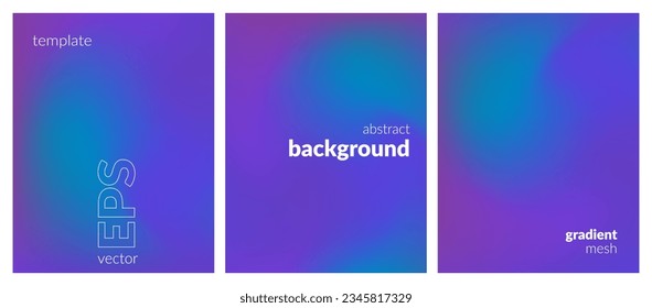 Collection. Abstract liquid background. Bright color blend. Blurred fluid effect. Gradient mesh. Modern design template for posters, ad banners, brochures, flyers, covers, websites. EPS vector image