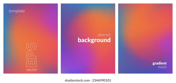 Collection. Abstract liquid background. Bright color blend. Blurred fluid effect. Gradient mesh. Modern design template for posters, ad banners, brochures, flyers, covers, websites. EPS vector image