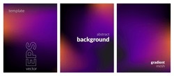 Collection Abstract Liquid Background. Gradient Mesh. Effect Bright Color Blend. Blurred Fluid Colorful Mix. Modern Design Template For Web Covers, Ad Banners, Posters, Brochures, Flyers. Vector EPS