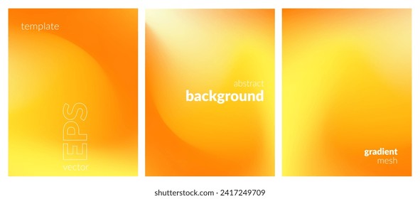 Collection abstract liquid background. Gradient mesh. Effect bright color blend. Blurred fluid colorful mix. Modern design template for web covers, ad banners, posters, brochures, flyers. Vector EPS Arkivvektor