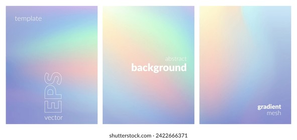 Collection abstract liquid background. Gradient mesh. Effect bright color blend. Blurred fluid colorful mix. Modern design template for web covers, ad banners, posters, brochures, flyers. Vector EPS