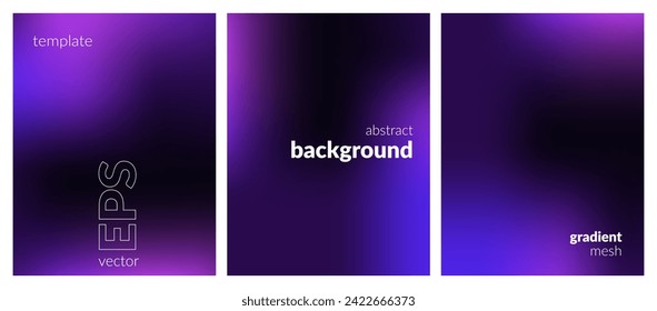 Collection abstract liquid background. Gradient mesh. Effect bright color blend. Blurred fluid colorful mix. Modern design template for web covers, ad banners, posters, brochures, flyers. Vector EPS