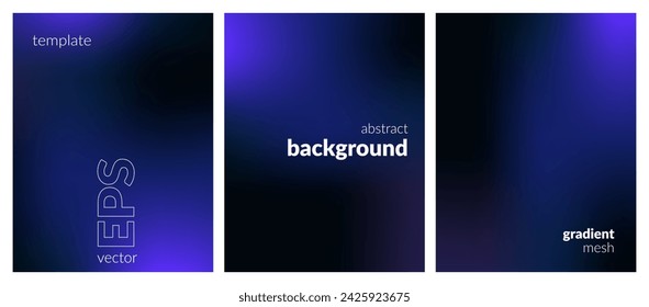 Collection abstract liquid background. Gradient mesh. Effect bright color blend. Blurred fluid colorful mix. Modern design template for web covers, ad banners, posters, brochures, flyers. Vector EPS