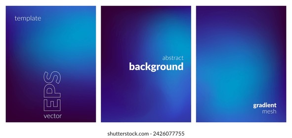 Collection abstract liquid background. Gradient mesh. Effect bright color blend. Blurred fluid colorful mix. Modern design template for web covers, ad banners, posters, brochures, flyers. Vector EPS