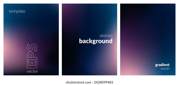 Collection abstract liquid background. Gradient mesh. Effect bright color blend. Blurred fluid colorful mix. Modern design template for web covers, ad banners, posters, brochures, flyers. Vector EPS