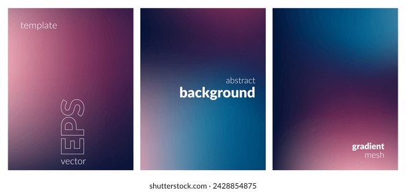 Collection abstract liquid background. Gradient mesh. Effect dark color blend. Blurred fluid colorful mix. Modern design template for web covers, ad banners, posters, brochures, flyers. Vector EPS