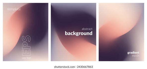 Collection abstract liquid background. Gradient mesh. Effect bright color blend. Blurred fluid colorful mix. Modern design template for web covers, ad banners, posters, brochures, flyers. Vector EPS