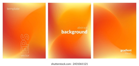 Collection abstract liquid background. Gradient mesh. Effect bright color blend. Blurred fluid colorful mix. Modern design template for web covers, ad banners, posters, brochures, flyers. Vector EPS Adlı Stok Vektör