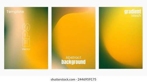 Collection abstract liquid background. Gradient mesh. Effect bright color blend. Blurred fluid colorful mix. Modern design template for web covers, ad banners, posters, brochures, flyers. Vector EPS