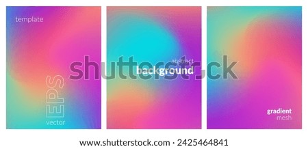 Collection abstract liquid background. Gradient mesh. Effect bright color blend. Blurred fluid colorful mix. Modern design template for web covers, ad banners, posters, brochures, flyers. Vector EPS