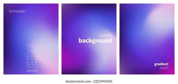 Collection. Abstract liquid background. Neon color blend. Blurred fluid colors. Gradient mesh. Modern design template for posters, ad banners, brochures, flyers, covers, websites. EPS vector image