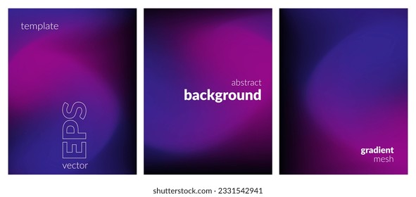 Collection. Abstract liquid background. Neon color blend. Blurred fluid colors. Gradient mesh. Modern design template for posters, ad banners, brochures, flyers, covers, websites. EPS vector image