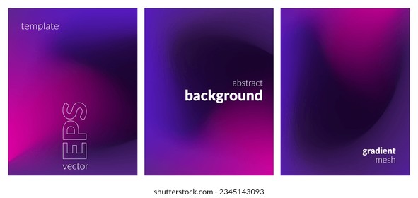 Collection. Abstract liquid background. Neon color blend. Blurred fluid colours. Gradient mesh. Modern design template for posters, ad banners, brochures, flyers, covers, websites. EPS vector image