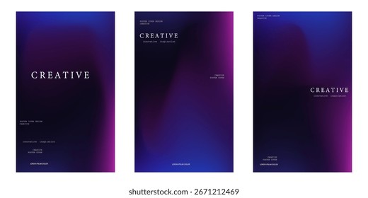 Colección. Fondo líquido Abstractas. Mezcla de color neón. Colores fluidos borrosos. Malla degradada. Plantilla de diseño moderno para carteles, Anuncios publicitarios, folletos, volantes, cubiertas, Sitios web. Imagen de Vector EPS