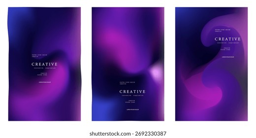 Colección. Fondo líquido Abstractas. Mezcla de color neón. Colores fluidos borrosos. Malla degradada. Plantilla de diseño moderno para carteles, Anuncios publicitarios, folletos, volantes, cubiertas, Sitios web. EPS 10