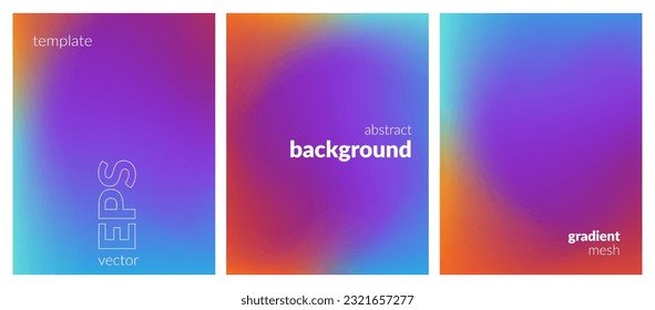 Collection. Abstract liquid background. Vibrant color blend. Blurred fluid colors. Gradient mesh. Modern design template for posters, ad banners, brochures, flyers, covers, websites. EPS vector image