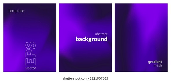 Collection. Abstract liquid background. Vibrant color blend. Blurred fluid colours. Gradient mesh. Modern design template for posters, ad banners, brochures, flyers, covers, websites. EPS vector image