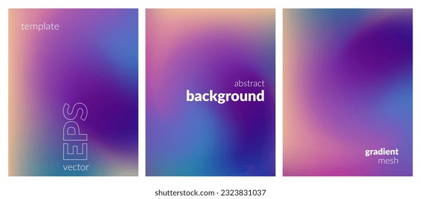 Collection. Abstract liquid background. Vibrant color blend. Blurred fluid colors. Gradient mesh. Modern design template for posters, ad banners, brochures, flyers, covers, websites. EPS vector image