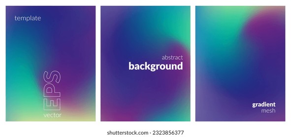 Collection. Abstract liquid background. Vibrant color blend. Blurred fluid colors. Gradient mesh. Modern design template for posters, ad banners, brochures, flyers, covers, websites. EPS vector image