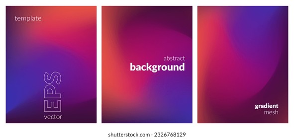 Collection. Abstract liquid background. Vibrant color blend. Blurred fluid colors. Gradient mesh. Modern design template for posters, ad banners, brochures, flyers, covers, websites. EPS vector image