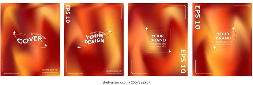 Collection of abstract liquid wave backgrounds. gradient color. The effect of combining dark and light colors. Modern design template for cover, advertising banner, poster, brochure, Vector EPS 10