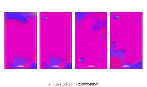 Coleção de planos de fundo abstratos de ondas líquidas. cor do gradiente. O efeito da combinação de cores claras e escuras. Modelo de design moderno para web cover, banner de publicidade, cartaz, brochura, folheto. EPS ve