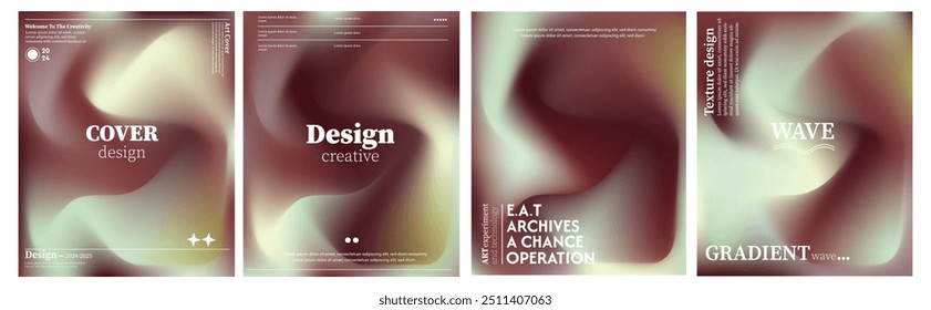 Collection of abstract liquid wave backgrounds. modern pastel colors. The effect of combining dark and light colors. Modern design template for web cover, advertising banner, poster, brochure, flyer. 