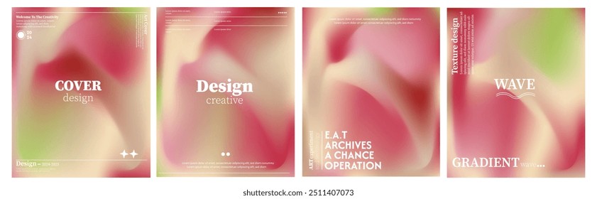 Collection of abstract liquid wave backgrounds. modern pastel colors. The effect of combining dark and light colors. Modern design template for web cover, advertising banner, poster, brochure, flyer. 