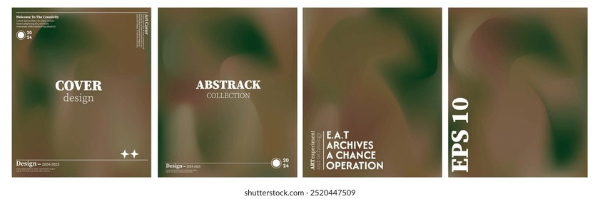 Colección de fondos abstractos de ondas líquidas de combinaciones coloridas en la oscuridad. El efecto de combinar colores oscuros y claros. Plantilla de diseño moderno. Vector EPS 10