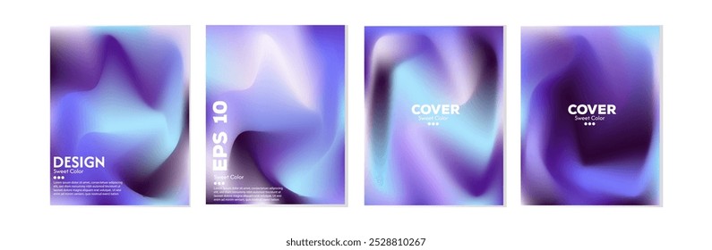 Collection of abstract liquid wave backgrounds. The effect of combining dark and light colors. Modern design template for web covers, advertising banners, posters, brochures, flyers. EPS vector