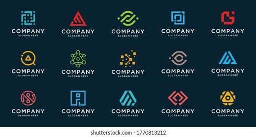 Colección de diseños de logotipo abstractos. Premium de tarjetas de negocio vectoriales modernas y minimalistas.