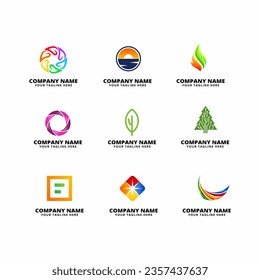 Sammlung abstrakter Logo-Vektorgrafik